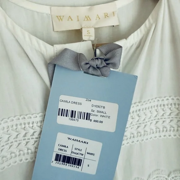 NWT Waimari Camila Lace Embroidered Maxi Dress in Pure White - Picture 12 of 13